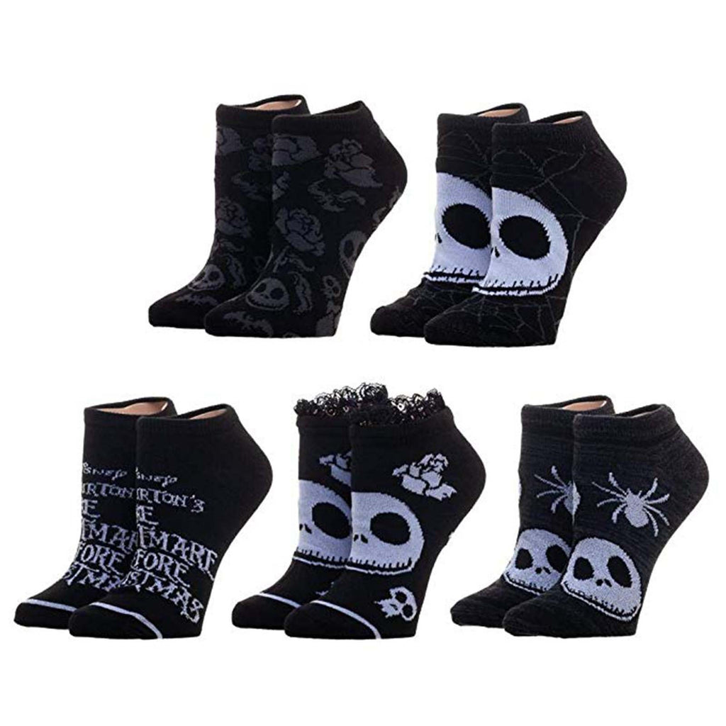 Nightmare Before Christmas Junior Black 5 Pairs Of Ankle Socks