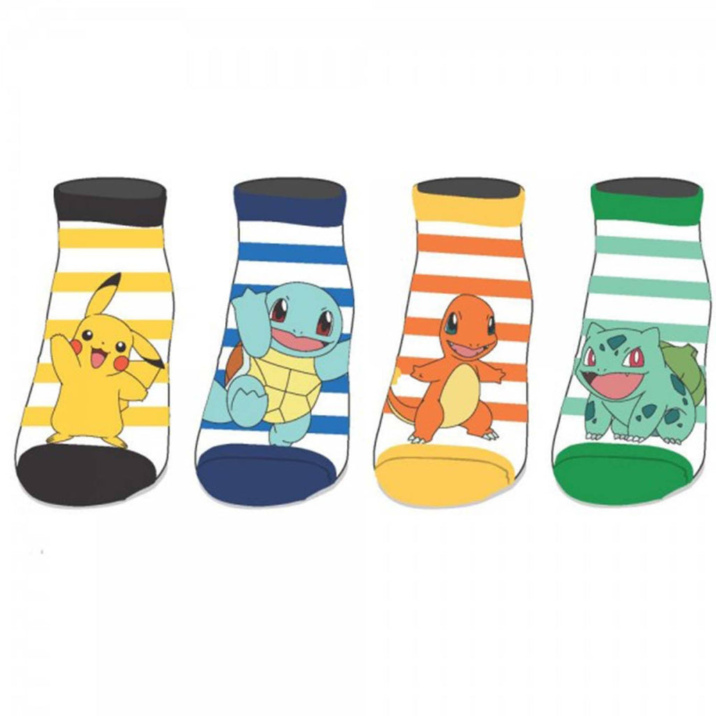 Pokemon Characters Four Pairs Of Ankle Socks
