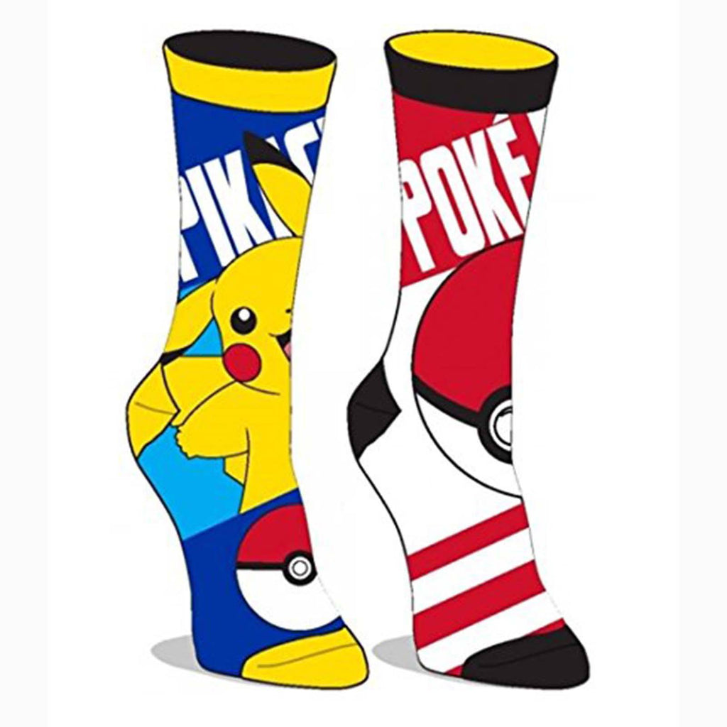 Pokemon Pikachu One Pair Of Reversible Crew Socks