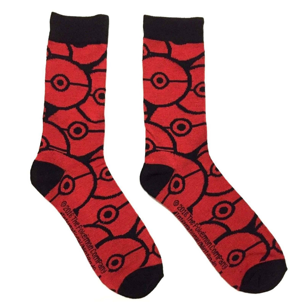 Pokemon Poke Ball Red 1 Pair Of Crew Socks