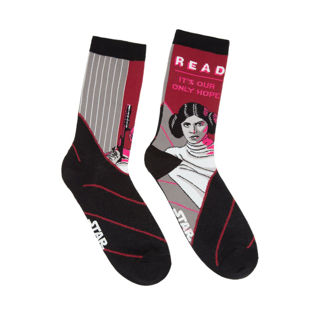 Star Wars Princess Leia Read Single Pair Large Crew Socks