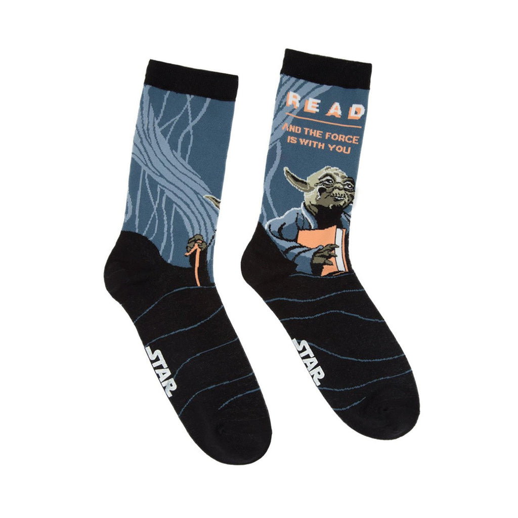 Star Wars Yoda Read Single Pair Large Crew Socks