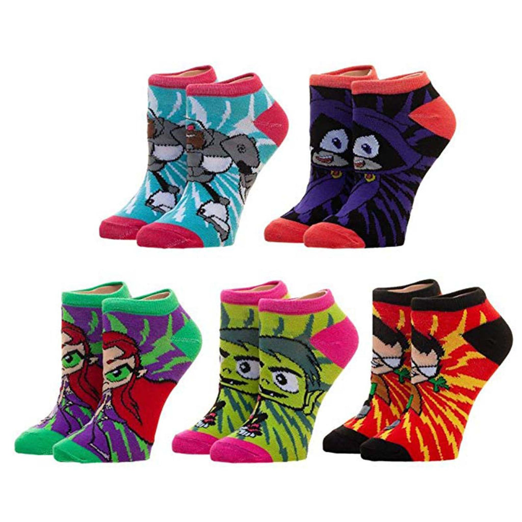 Teen Titans Go! Characters 5 Pairs Of Ankle Socks