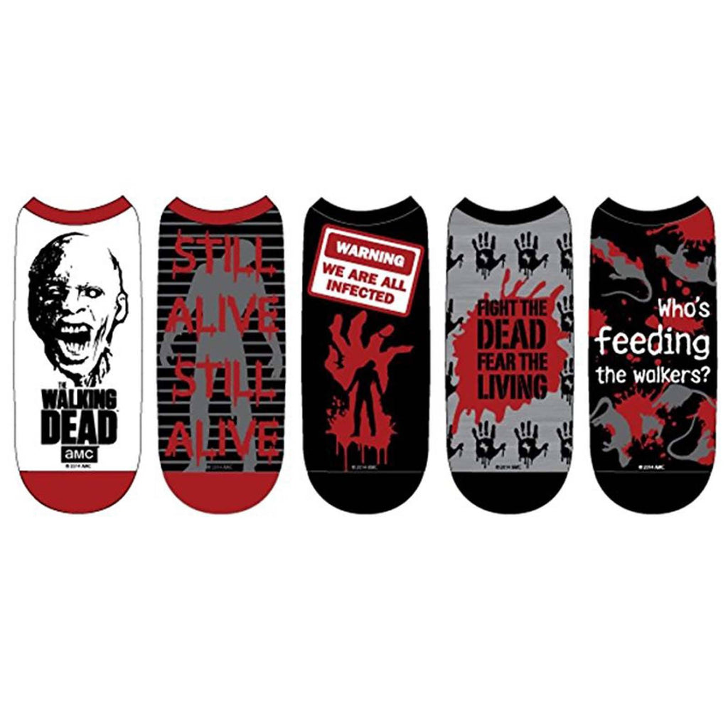 Walking Dead Zombies Men's 5 Pairs Of Low Cut Socks