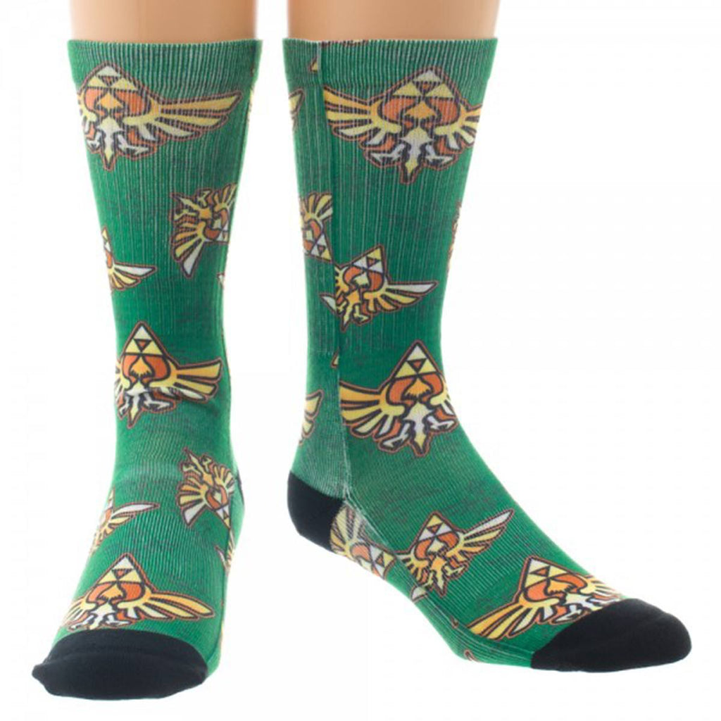 Zelda Crest Sublimated Crew Socks - Radar Toys