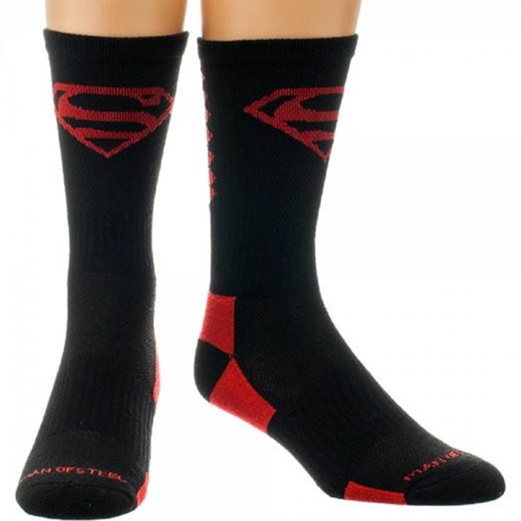 DC Comics Superman Red Black Performance Crew Socks