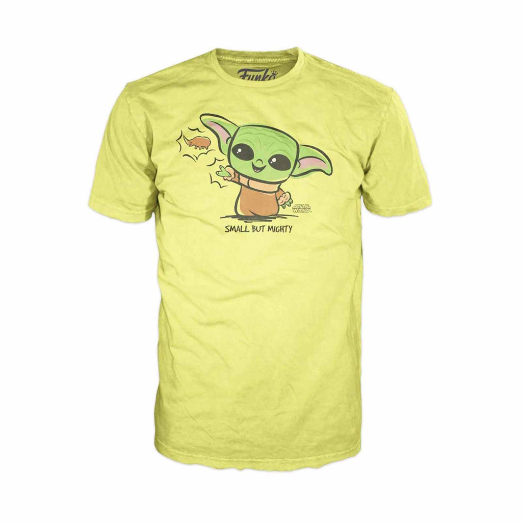 Funko Star Wars Mandalorian The Child Force Yellow Tee Shirt Adult Small