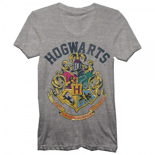 Harry Potter Hogwarts Crest Juniors Heather Tee Shirt - Radar Toys