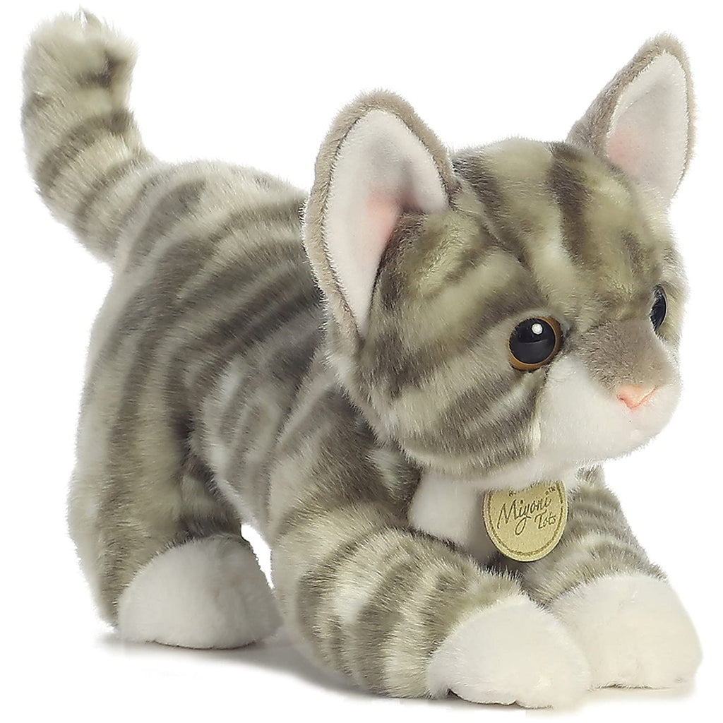 Aurora Miyoni Grey Tabby Kitten 9 Inch Plush Figure