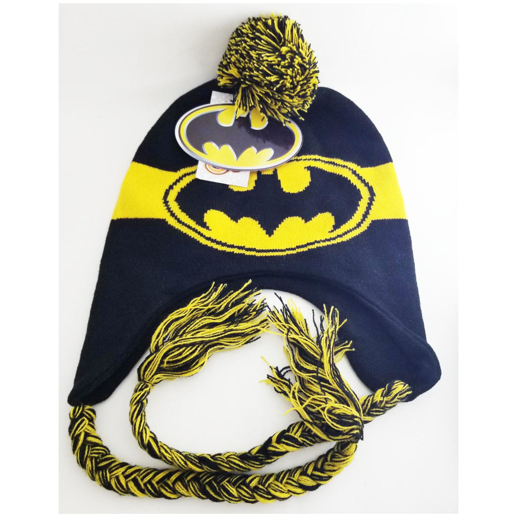 Batman Logo Jacquard Laplander Pom Beanie