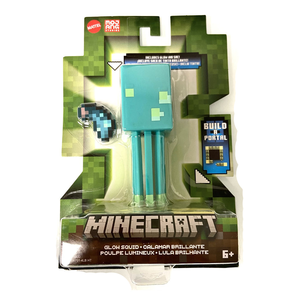 Mattel Minecraft Craft A Block Glow Squid Figure Set