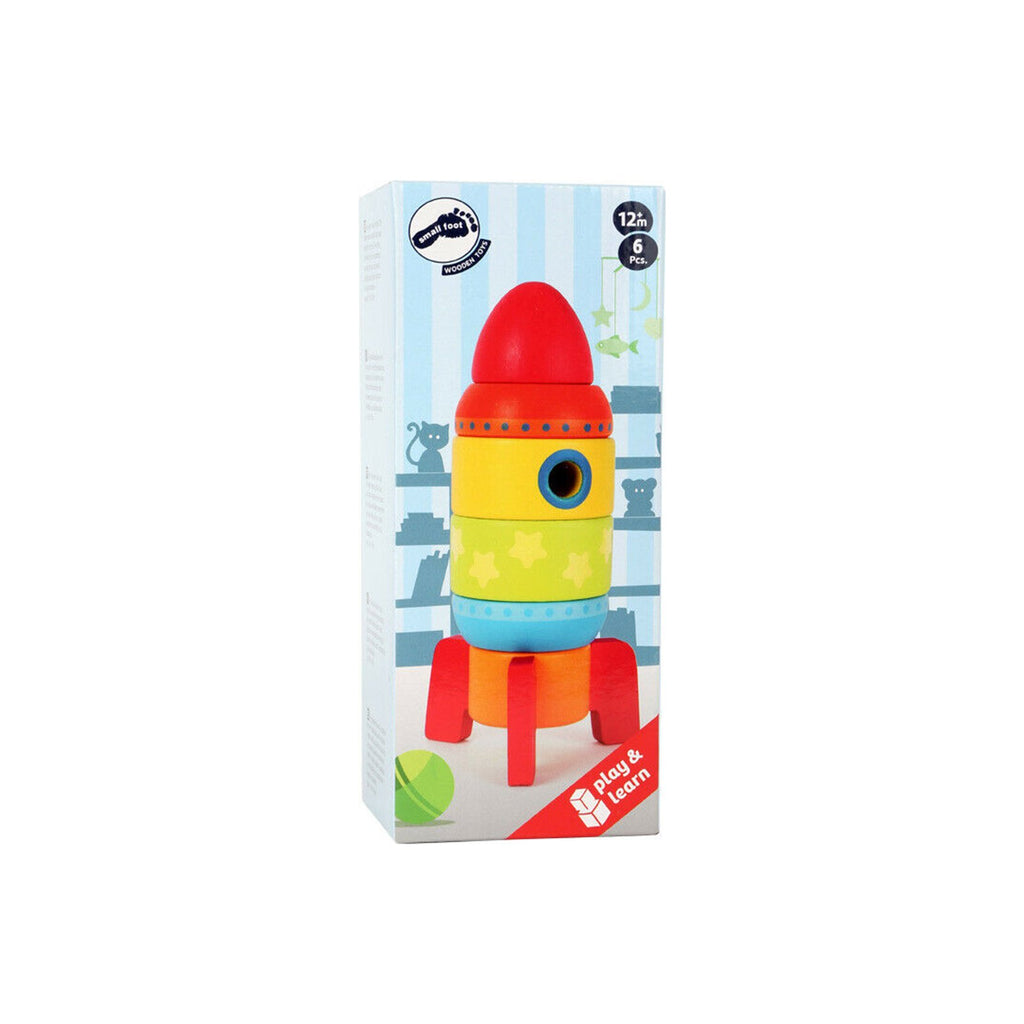 Small Foot Colorful Stacking Rocket Wooden Playset 10588