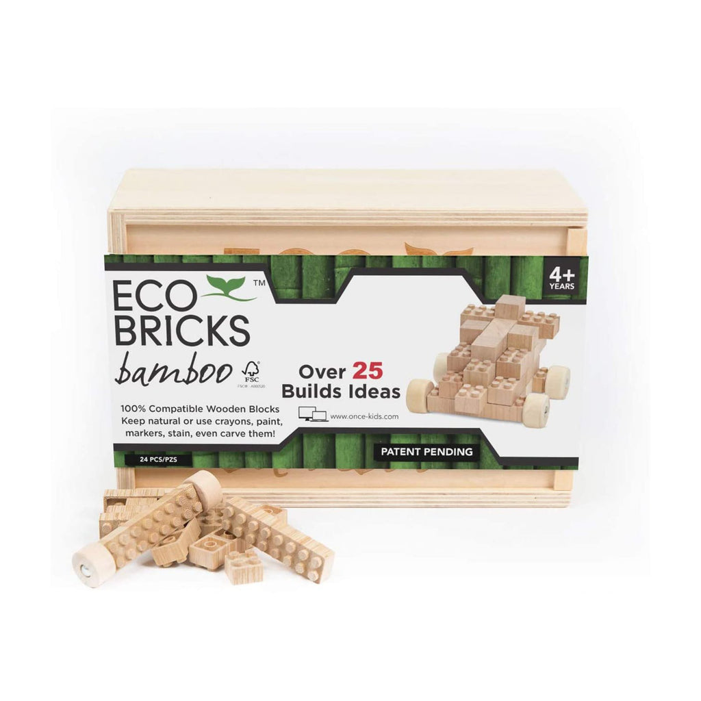 Eco Bricks Wooden Bamboo Blocks 24 Piece Set