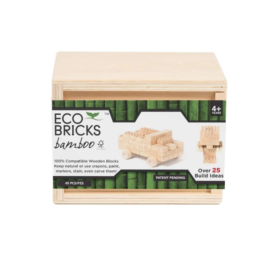 Eco Bricks Wooden Bamboo Blocks 45 Piece Set