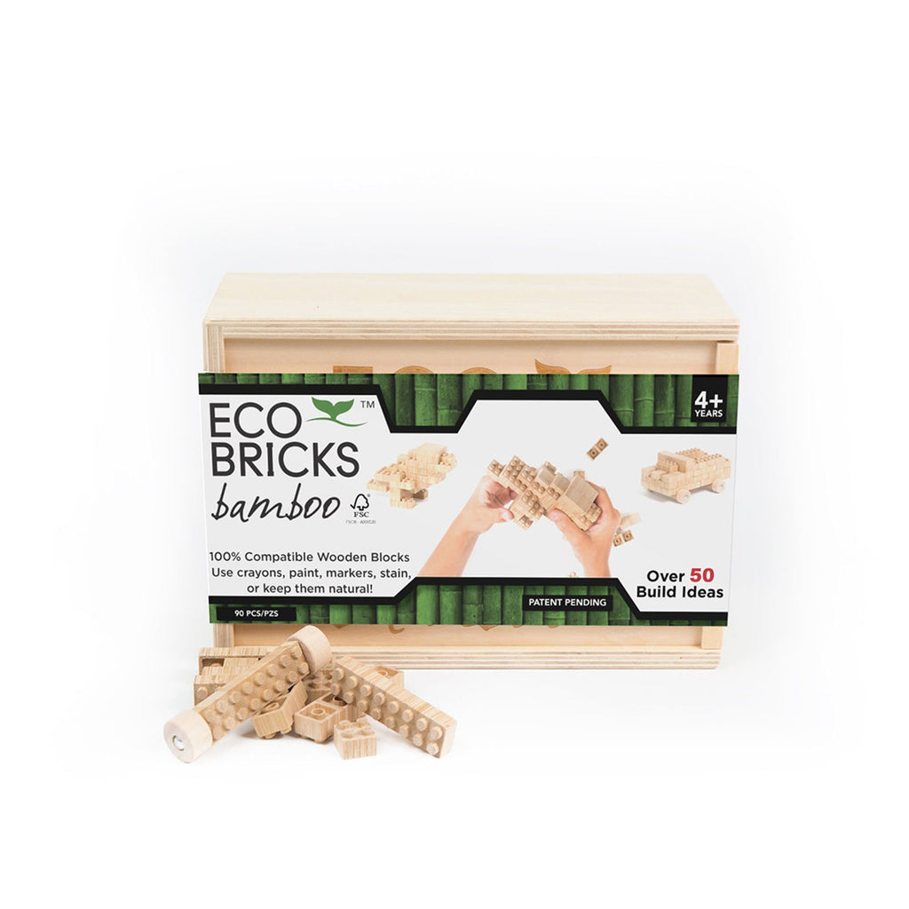 Eco Bricks Wooden Bamboo Blocks 90 Piece Set