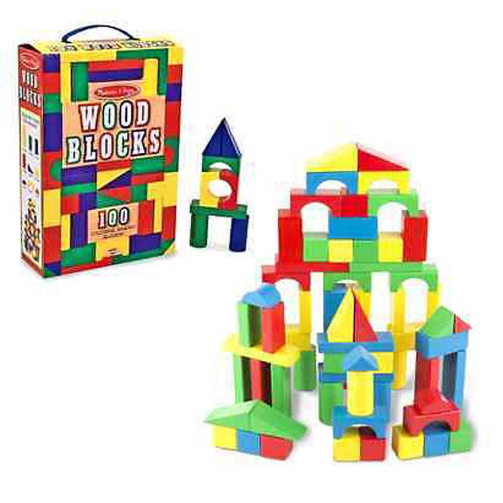 Melissa And Doug Classic Toy 100 Wooden Blocks - Radar Toys