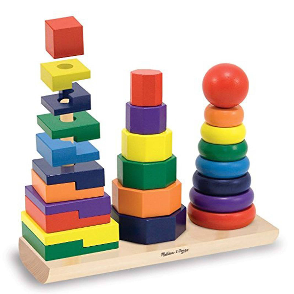 Melissa And Doug Classic Toy Wooden Geometric Stacker - Radar Toys