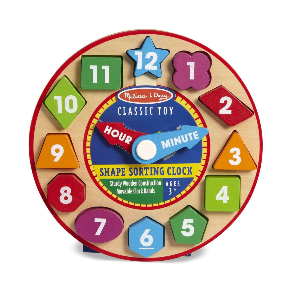 Melissa And Doug Classic Toy Wooden Shape Sorting Clock