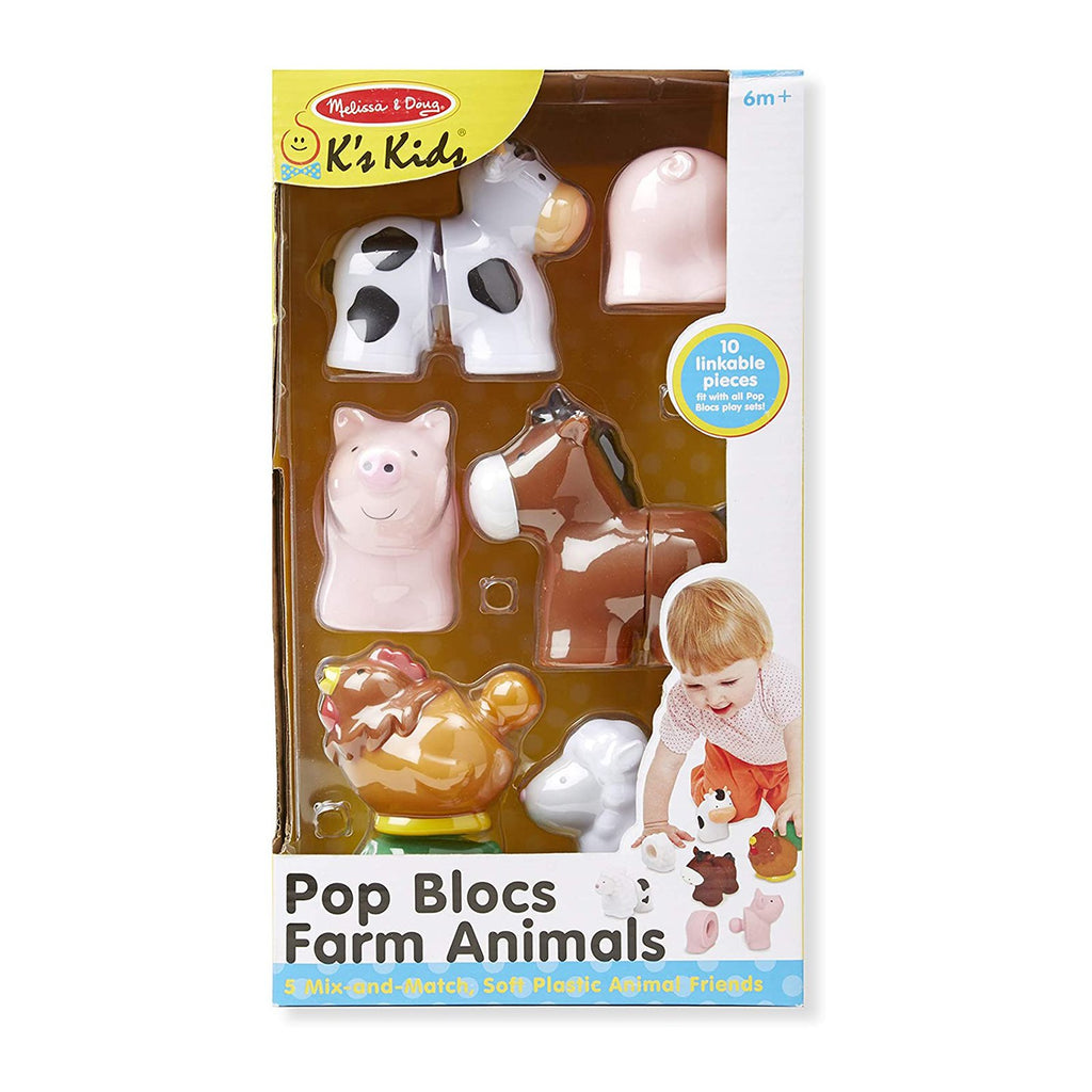 Melissa And Doug K's Kids Pop Blocs Farm Animals Set