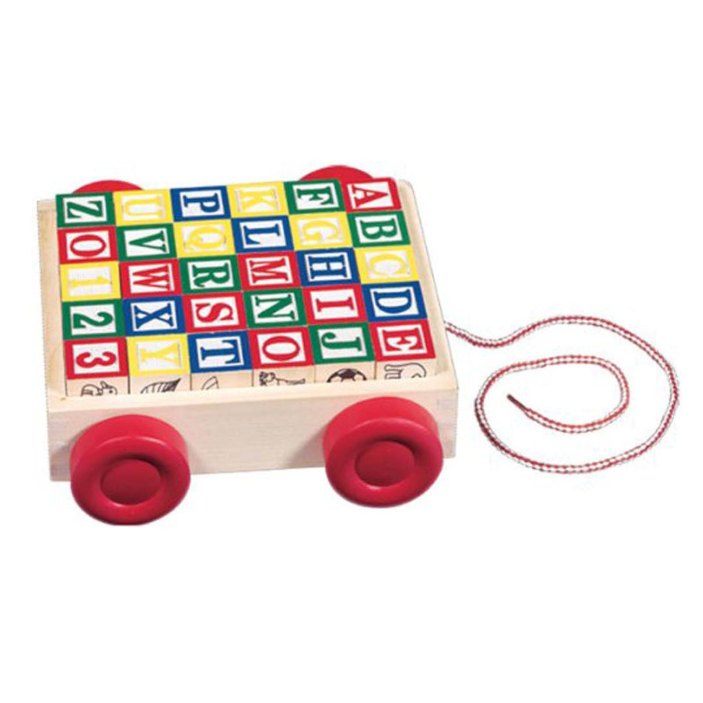 Melissa And Doug Wooden Classic Toy ABC 123 Block Cart Set - Radar Toys