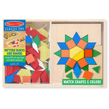 Melissa And Doug Wooden Classic Toy Pattern Blocks And Boards Set - Radar Toys