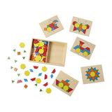 Melissa And Doug Wooden Classic Toy Pattern Blocks And Boards Set - Radar Toys