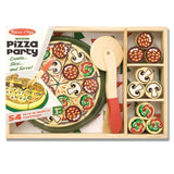 Melissa And Doug Wooden Classic Toy Pizza Party Set - Radar Toys