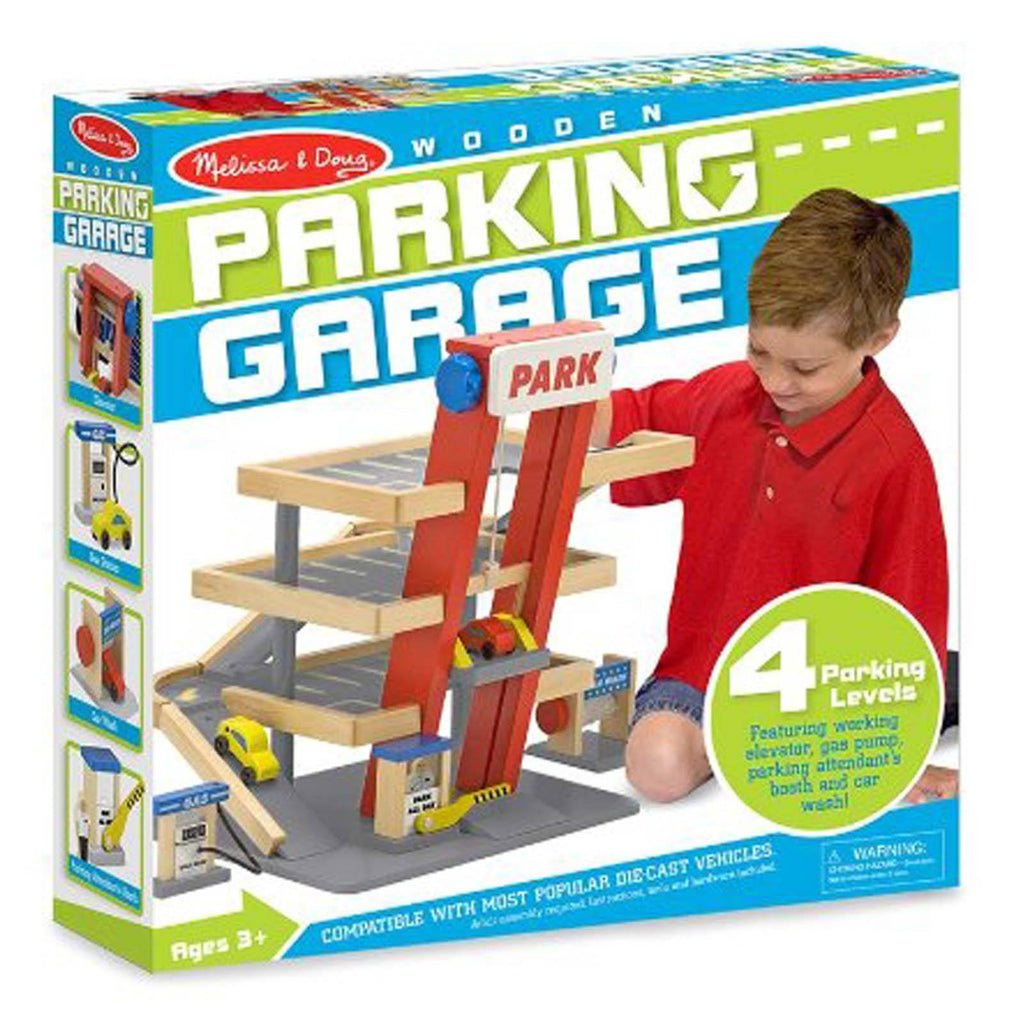 Melissa And Doug Wooden Parking Garage Play Set - Radar Toys