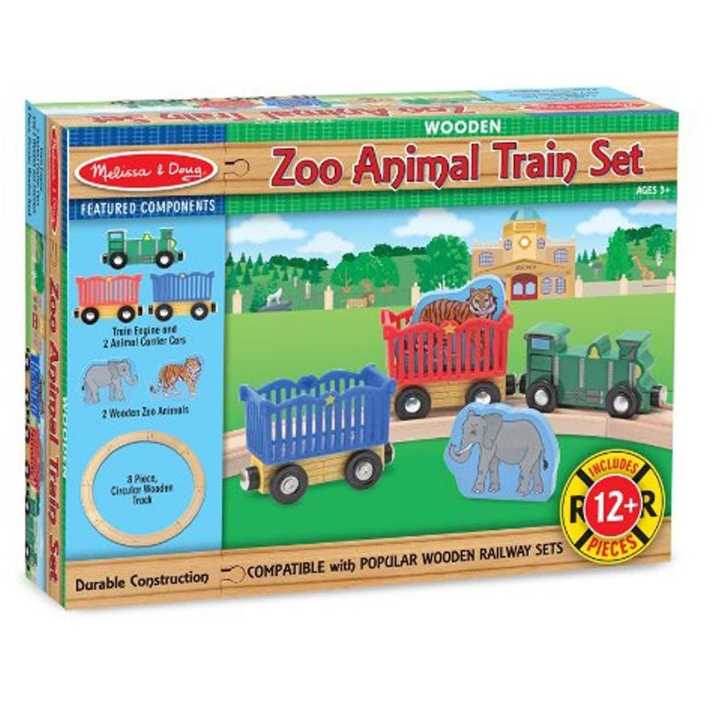 Melissa And Doug Wooden Zoo Animal Train Set