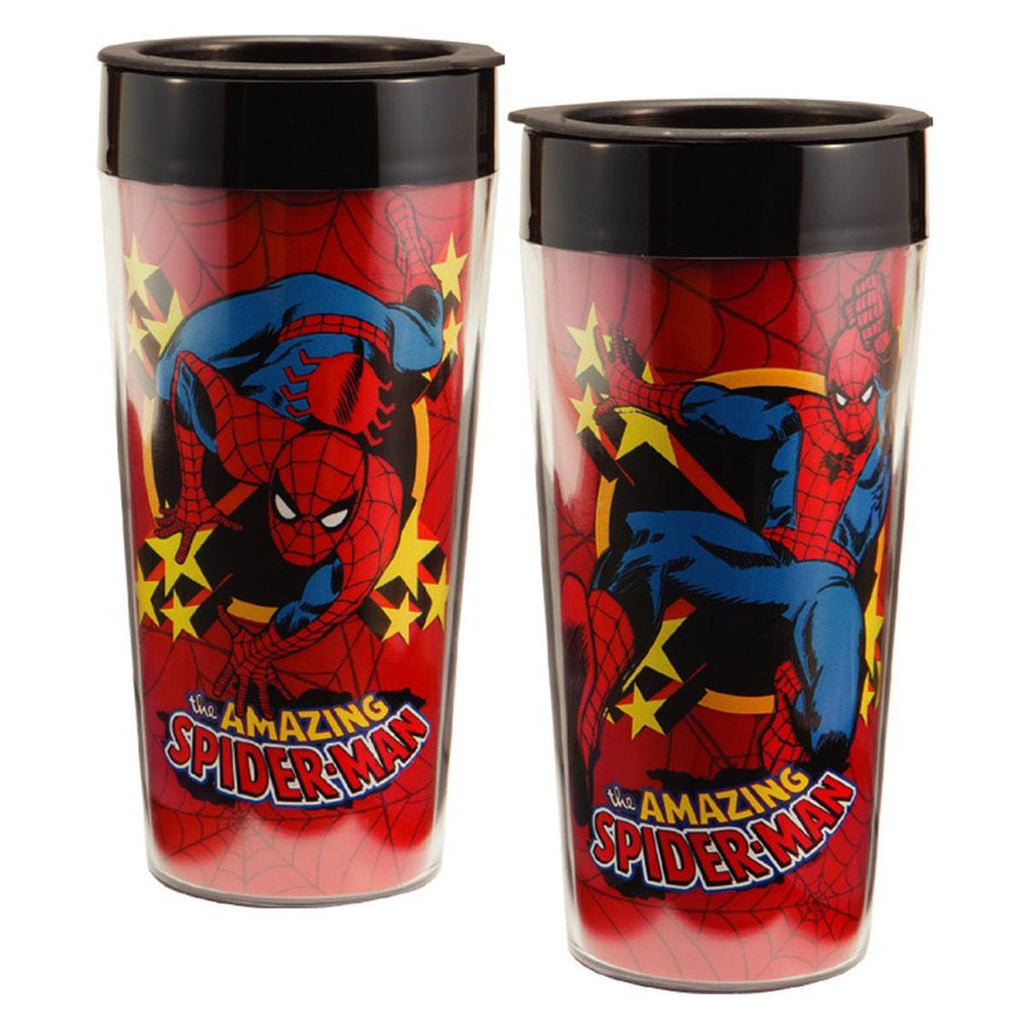 Marvel Amazing Spiderman 16 oz. Plastic Travel Mug