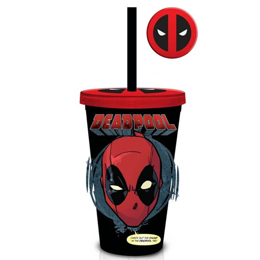 Marvel Black Deadpool 18 oz. Carnival Travel Cup