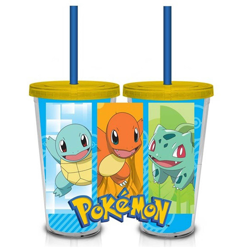 Pokemon Kanto Starters Lenticular 18 oz. Carnival Travel Cup