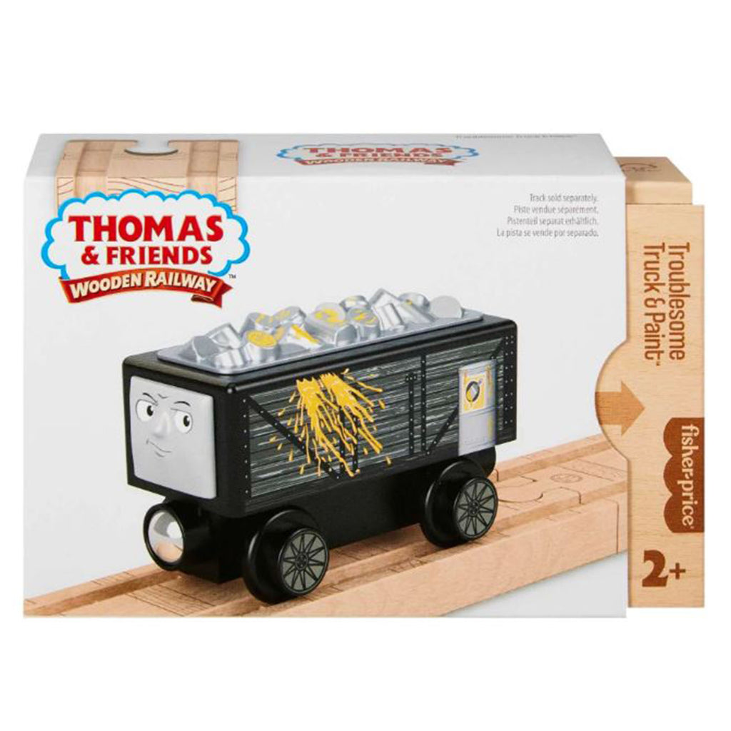 Fisher Price Thomas And Friends Wooden Railway Troublesome Truck And Paint