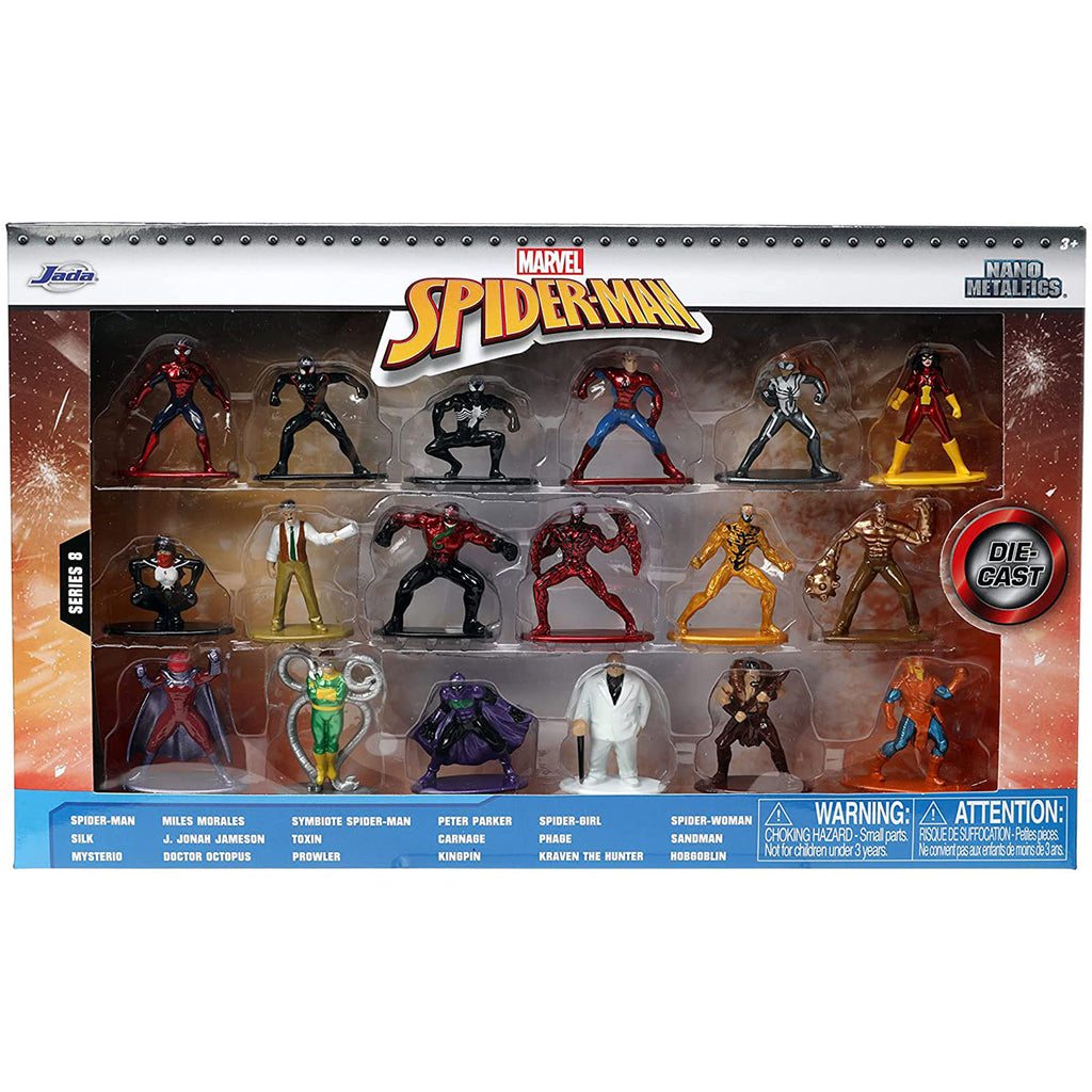 Jada Toys Nano Metalfigs Spider-Man Wave 8 Set Of 20 Diecast Figures