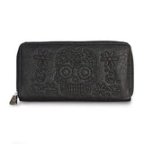 Loungefly Black Gray Sugar Skull Zip Around Wallet - Radar Toys