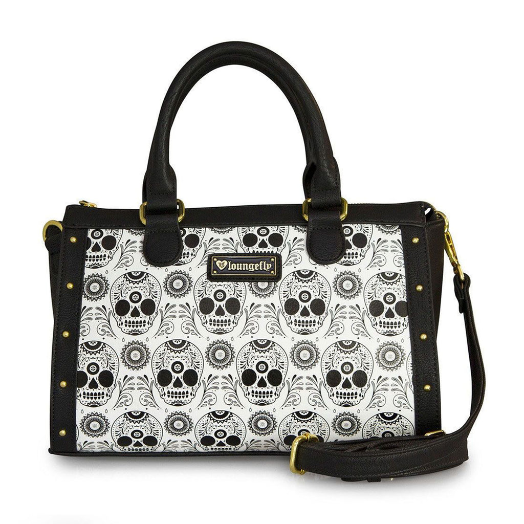 Loungefly Black & White Sugar Skull Duffel Bag Purse
