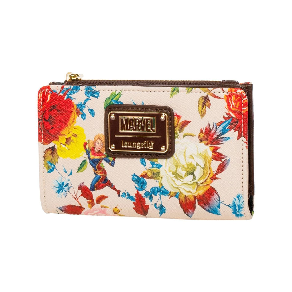 Loungefly Captain Marvel Floral Bifold Wallet