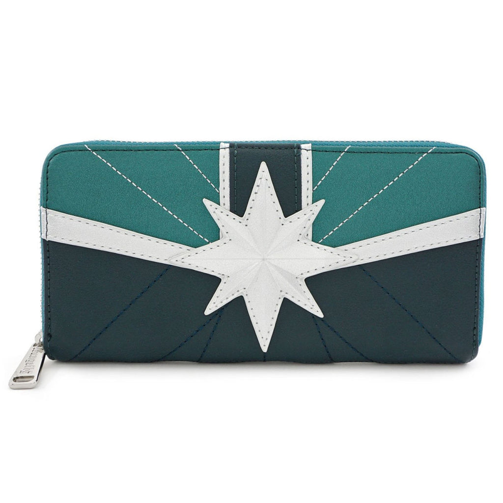 Loungefly Captain Marvel Green Suit Zip Around Wallet