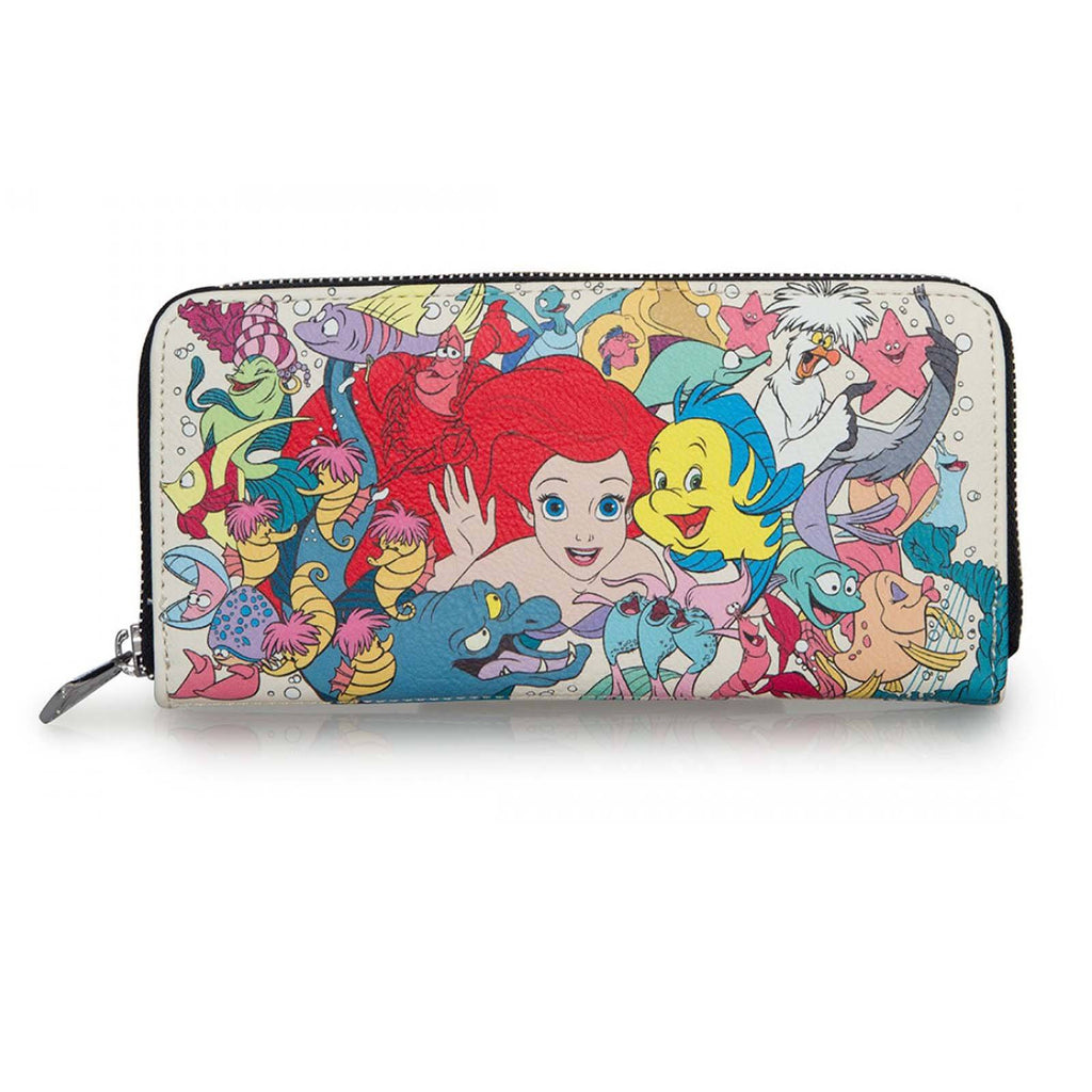 Loungefly Disney Little Mermaid Character All Over Print Zip Around Wallet