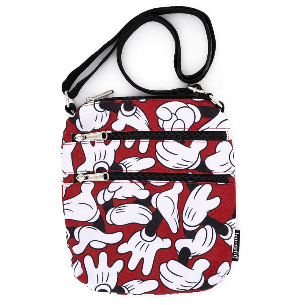 Loungefly Disney Mickey Mouse Hands All Over Print Passport Bag Purse
