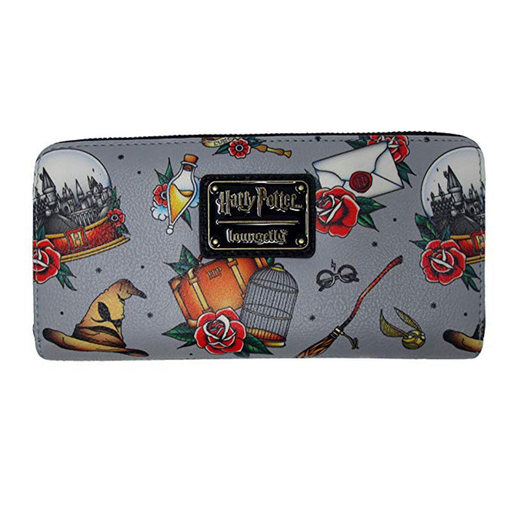 Loungefly Harry Potter Relics Tattoo All Over Print Wallet