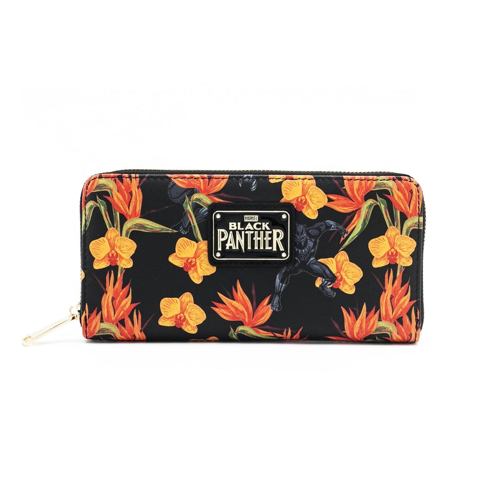Loungefly Marvel Black Panther Floral Zip Around Wallet