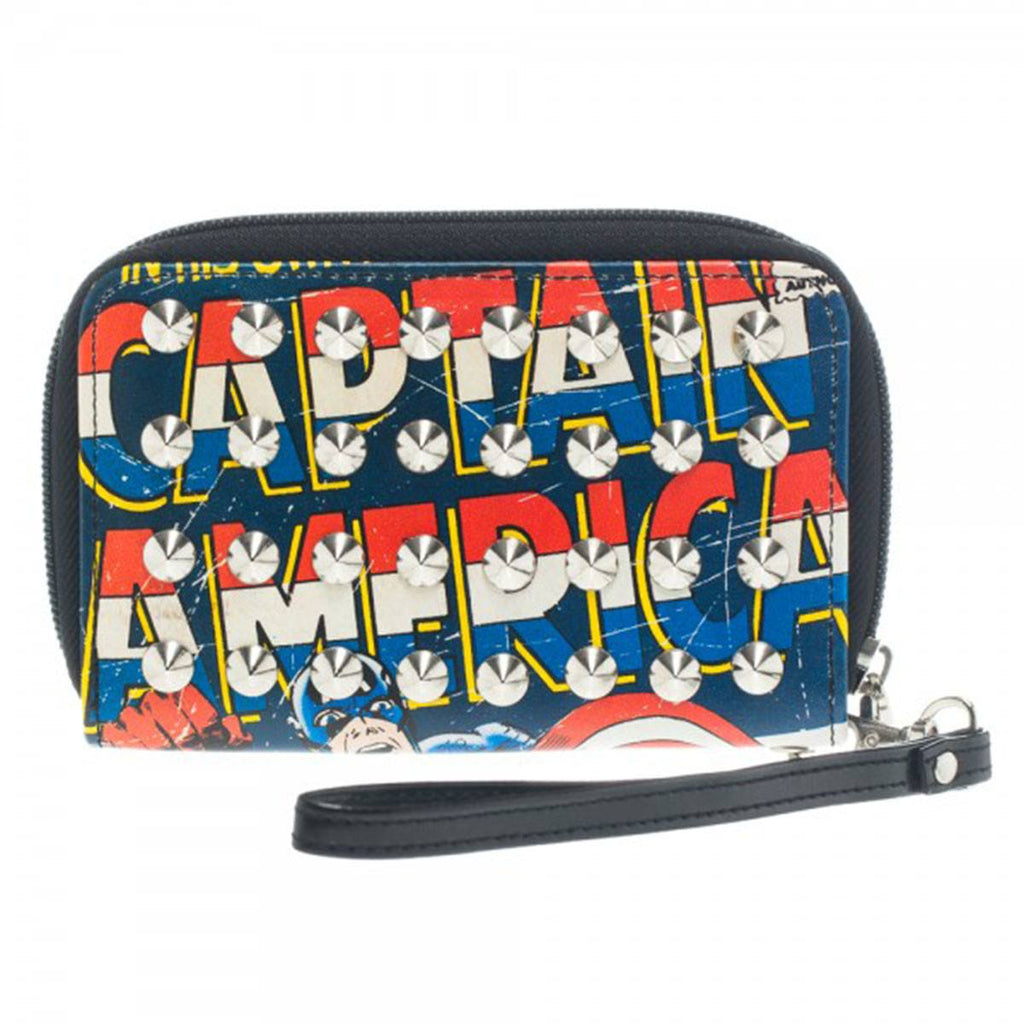 Marvel Captain America Studded Zip Around Wallet