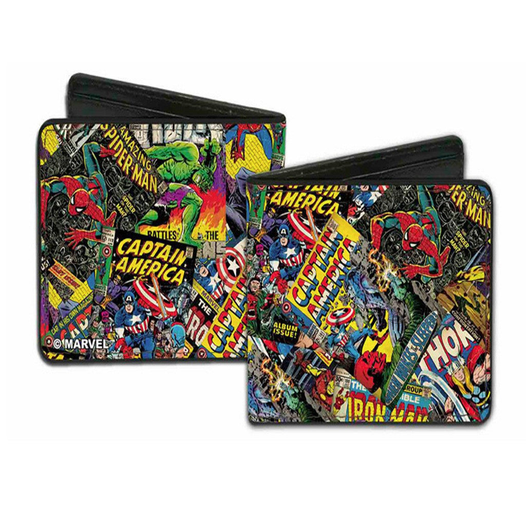 Marvel Comics Retro Comic Books Stacked Bi-Fold Wallet