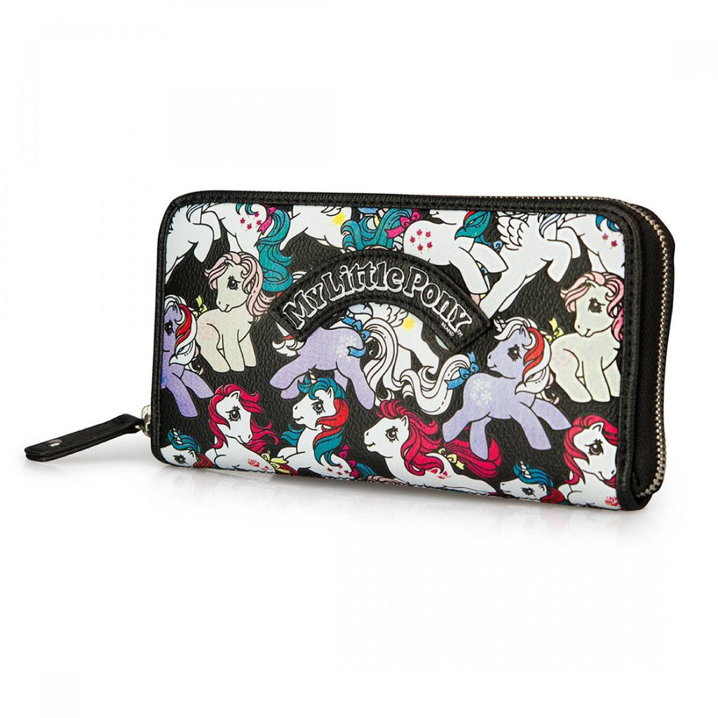 My Little Pony Black Retro Ponies Zip Around Wallet