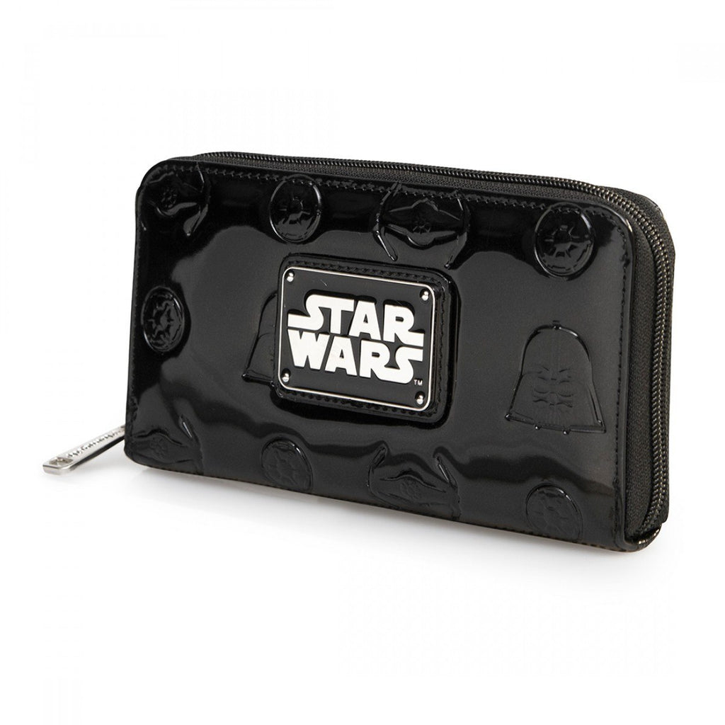 Star Wars Darth Vader Darkside Black Patent Zip Wallet