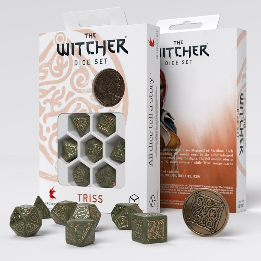 Q-Workshop The Witcher Triss The Fourteenth Of The Hill 7 Piece Dice Set With Coin