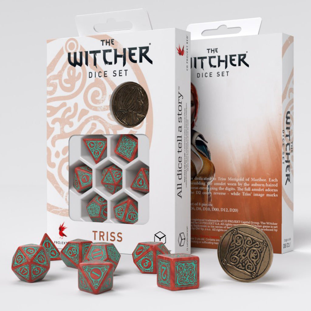Q-Workshop The Witcher Triss Merigold The Fearless 7 Piece Dice Set With Coin