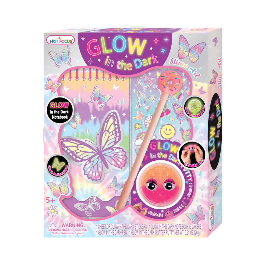 Hot Focus Tie Dye Butterfly Glow In The Dark Slime Art - Radar Toys