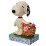 Enesco Peanuts Jim Shore Snoopy Tulips Happiness Is A Basket Of Blooms Figurine - Radar Toys
